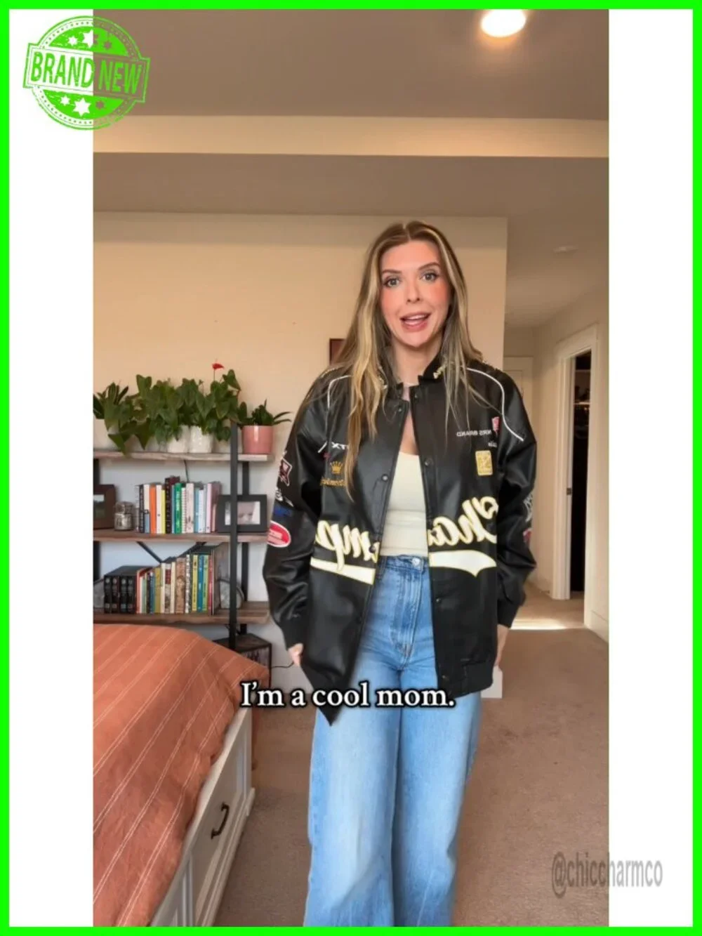 Faux Leather Oversized Motocross Racing Varsity Bomber Jacket Vintage Streetwear